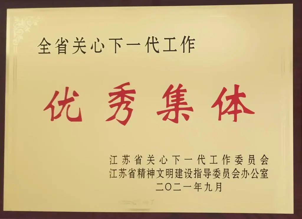 中南集團(tuán)榮膺“江蘇省關(guān)心下一代工作優(yōu)秀集體”稱號